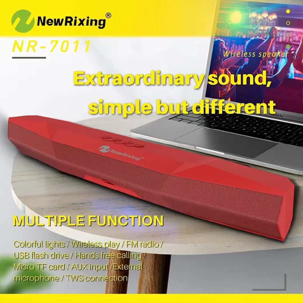 T20 Mini Soundbar Tws Waterproof Stereo Wireless Bluetooth Portable Speaker for Computer Desk Use