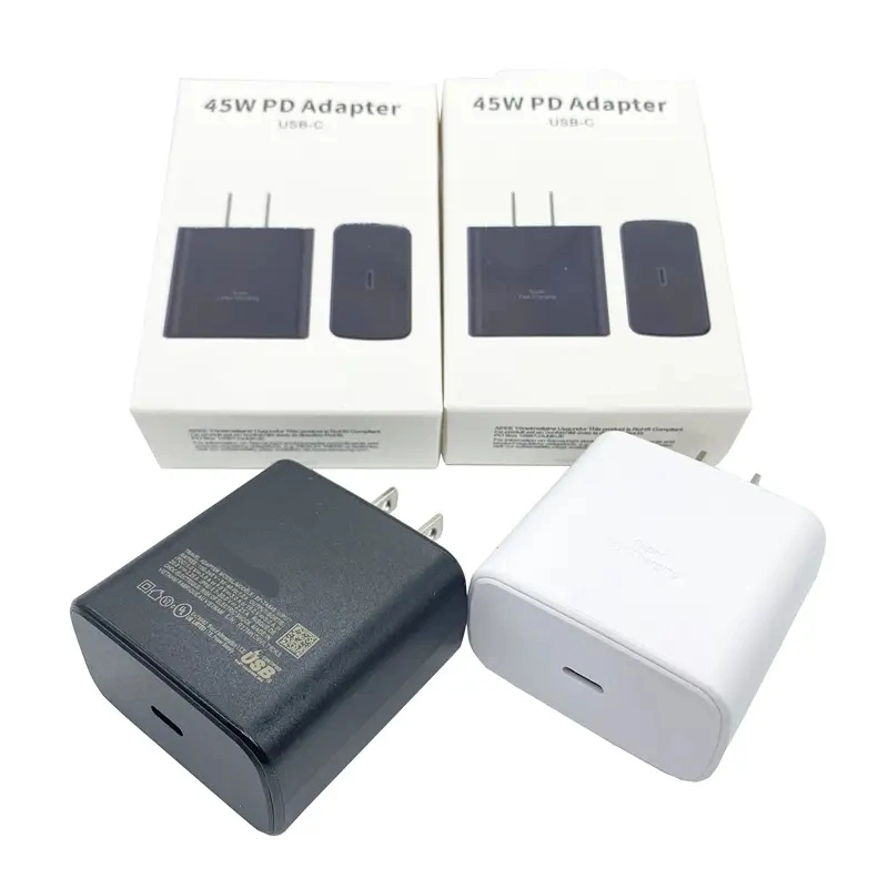 Factory Price 45W USB-C Fast Charging Wall Charger for Note20 for Samsung Type C Pd Power Adaptive with Retail Box EU UK Us 45W Pd Adapter