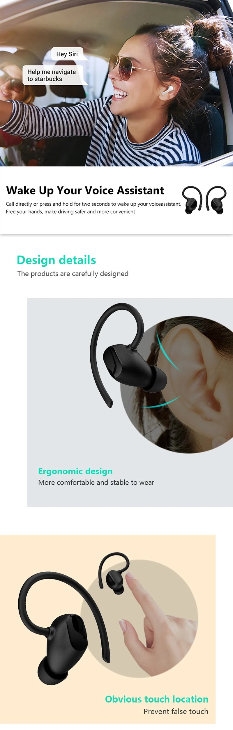 New Arrival Wireless Earbud Tws Bluetooth Earbuds with Small MOQ