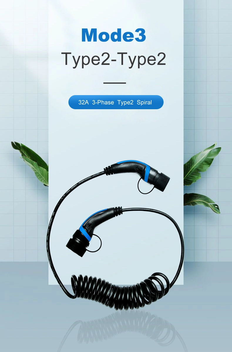 IEC62196 Standard Type2 to Type 2 EV Charging Plug Connectors EV Charging Adaptor Mode 3 EV Charging Cable