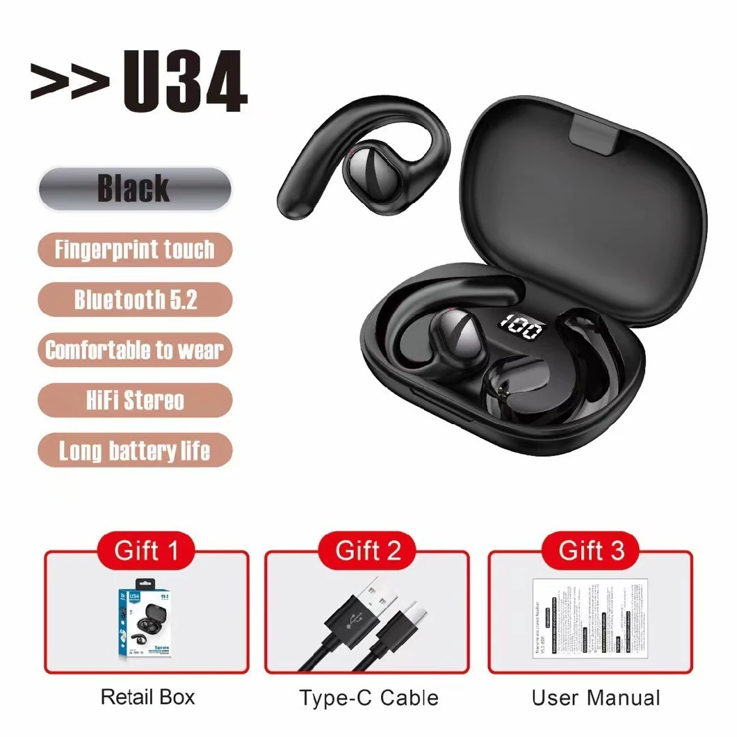 Open Ear Bt 5.3 Enc Smart Sports Tws Earbuds Game Earphone Headphones Wireless Headset