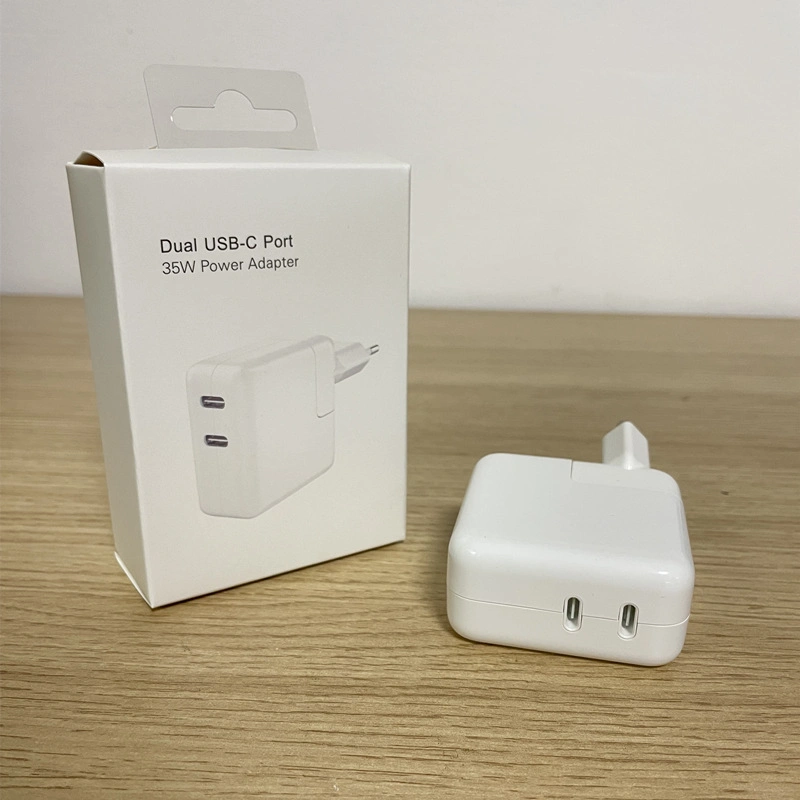 1: 1 Original Mobile Phone Fast Charger Us EU Plug Dual USB-C Port 35W Power Adapter for iPhone 14 Plus PRO Max