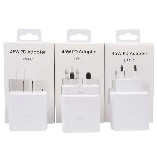 New Original Chargers 45W Ta4510 USB C Cable Hot Model Type C Block Cube for Samsung S23 S22 Note 10 Travel Adapter