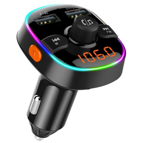 Colorful Light USB Car Charger Bluetooth Handsfree Music Audio Wireless FM Transmitter Radio Bluetooth Car Kits Car MP3 Player