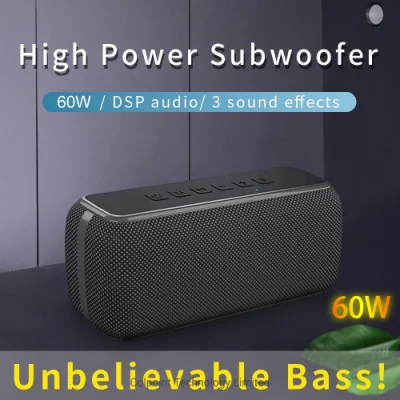 V7 PRO 60W Wireless Bluetooth 5.0 Bass Music Speaker Rechargeable Waterproof Subwoofer - Black