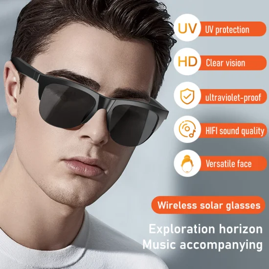 Dual Speaker Directional Voice out Bluetooth 5.3 Stereo HD UV Lens Bluetooth Audio Glasses