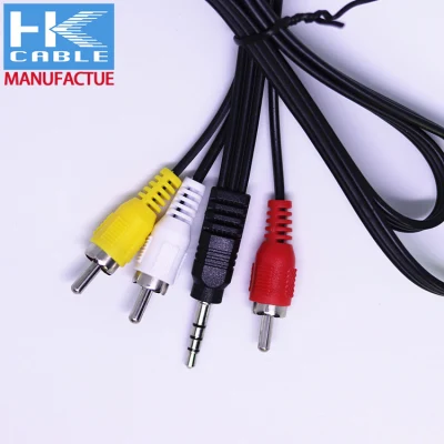 1.5m Audio Spliter Male Aux Speaker 3.5mm Stereo Plug Jack AV to 3.5 mm RCA Cable